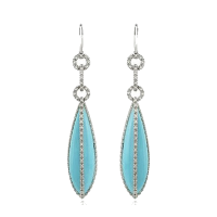 a pair of chalcedony drop earrings
